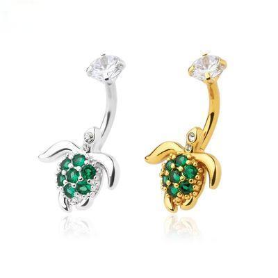 10mm 12mm Stainless Steel Body Jewelry Rhinestone Belly Button Piercing Jewelry