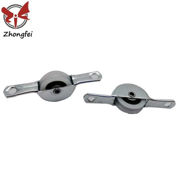 Door And Window Accessories 18mm Nylon Wheel Iron Housing With Zinc Plated Steel Sliding Door Wheels