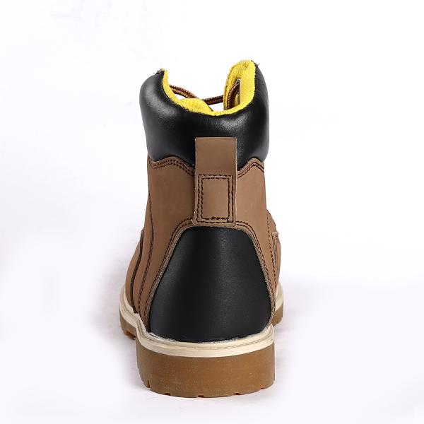 Steel Toe Goodyear Safety Shoes with Shock Absorbing Function and Breathable Nubuck Cow Leather
