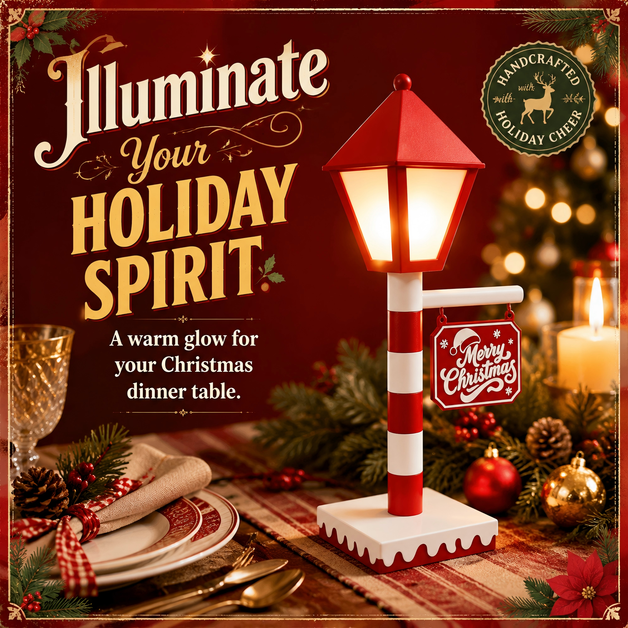 Full Color 3D Printed Lighting Fixtures Warm Light Hanging Desktop Festive Lamp