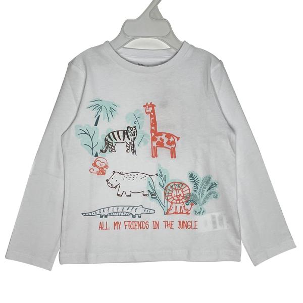 160g Black Long Sleeve O-neck 100% Cotton Jersey Children Clothing Boy T Shirt Design