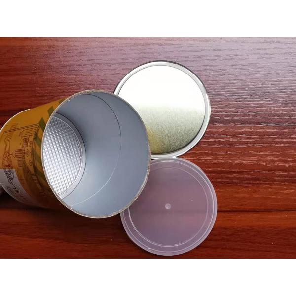 Food Grade CMYK Printing Foil Sealed Kraft Paper Cylinders Dia 85mm For Pecans