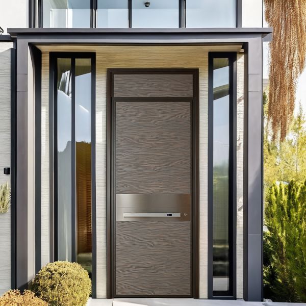 Custom Color Anti Theft Steel Swing Door Modern For Villa Front Entry