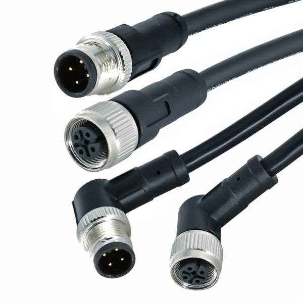 Conector M12 a prueba de agua IP67 IP68 Macho Hembra 3-24 Pines DIN IEC61076