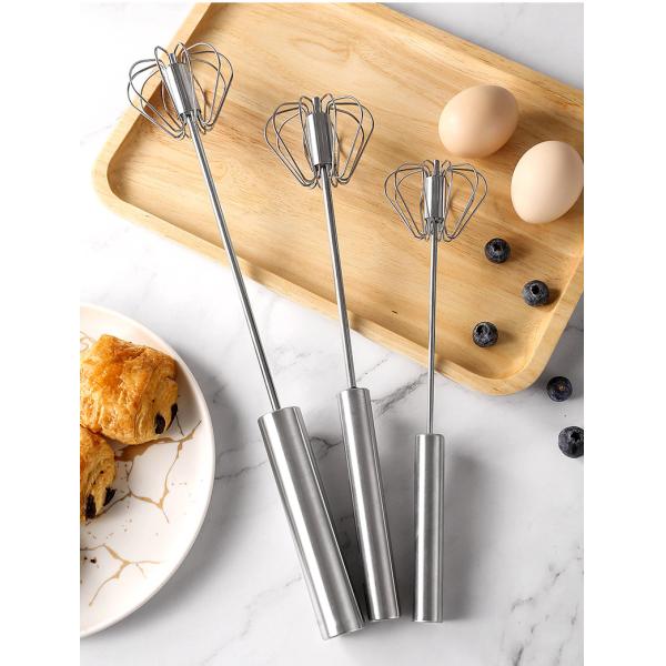 Customized Color Hand Push Mixer Cream Whipper Rotating Semi-Automatic Stainless Steel Egg Beater