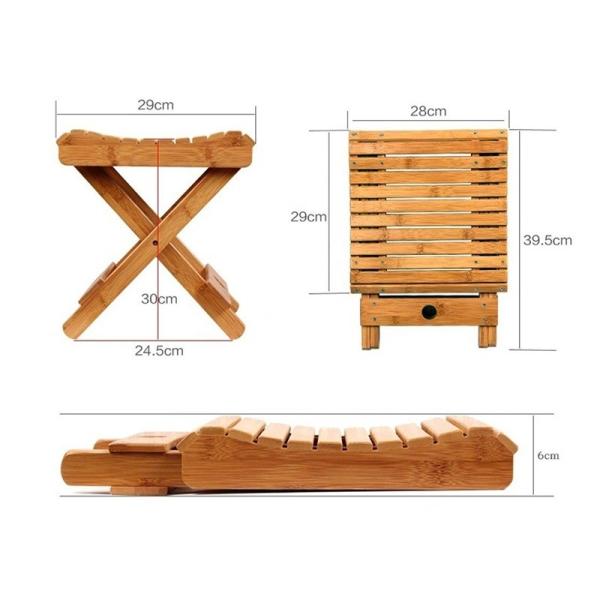Moderno Design Adultos Crianças Portavel Folding banquinho feito de bambu natural para o exterior