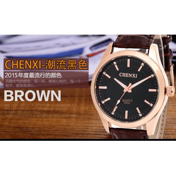Latest Unique Design Rose Gold Case Luxury Style Fashion Watches Man Unisex Leather Watch