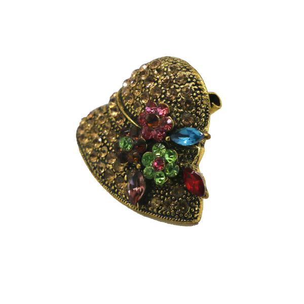 Cute Hat Shape Fashion Brooch Pin Vintage Gold For Women 2.5cm×3.5cm
