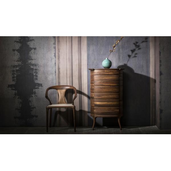 Nordic Style Solid Wood Arm Chair , Leather Upholstered Seat Small Accent Chairs