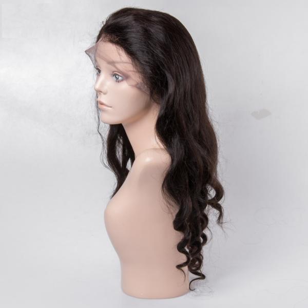 Virgin Human Hair Lace Front Wigs No Shedding For Black Woman , Medium Brown Color
