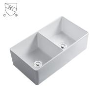 33 x 22 33 L X baisse de cuvette d'évier de cuisine de ferme de 20 W double dans le grand blanc