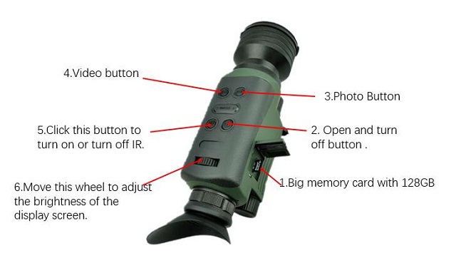 телескоп ночного видения 6-30X с объективом прибора 50mm инфракрасн большим и складной крышкой окуляра
