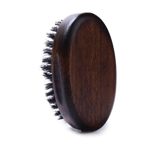 Cepillo para barba con mango de madera de nogal negro de 11,5x6x4cm y cerdas de jabalí