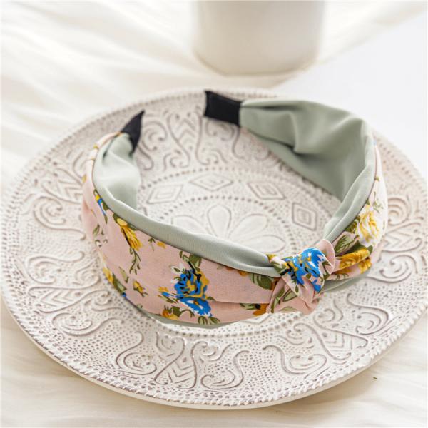 GLH035 Floral girls fabric elastic lace headbands wide edge headband fabric pressure hair clip