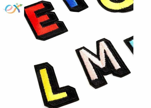 Colorful Custom Chenille Patches Embroidered Letter Iron On Non Woven Patches