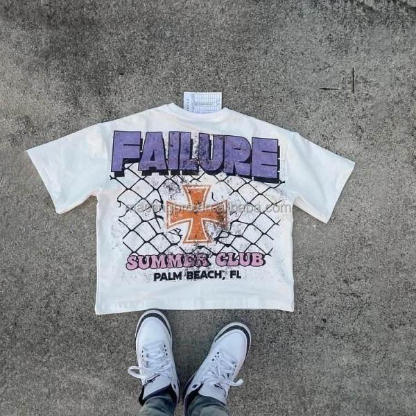 Boxy Graphic 300 gsm 100% Cotton T Shirt Colorful Custom Silk Screen DTG Puff Print T-shirt