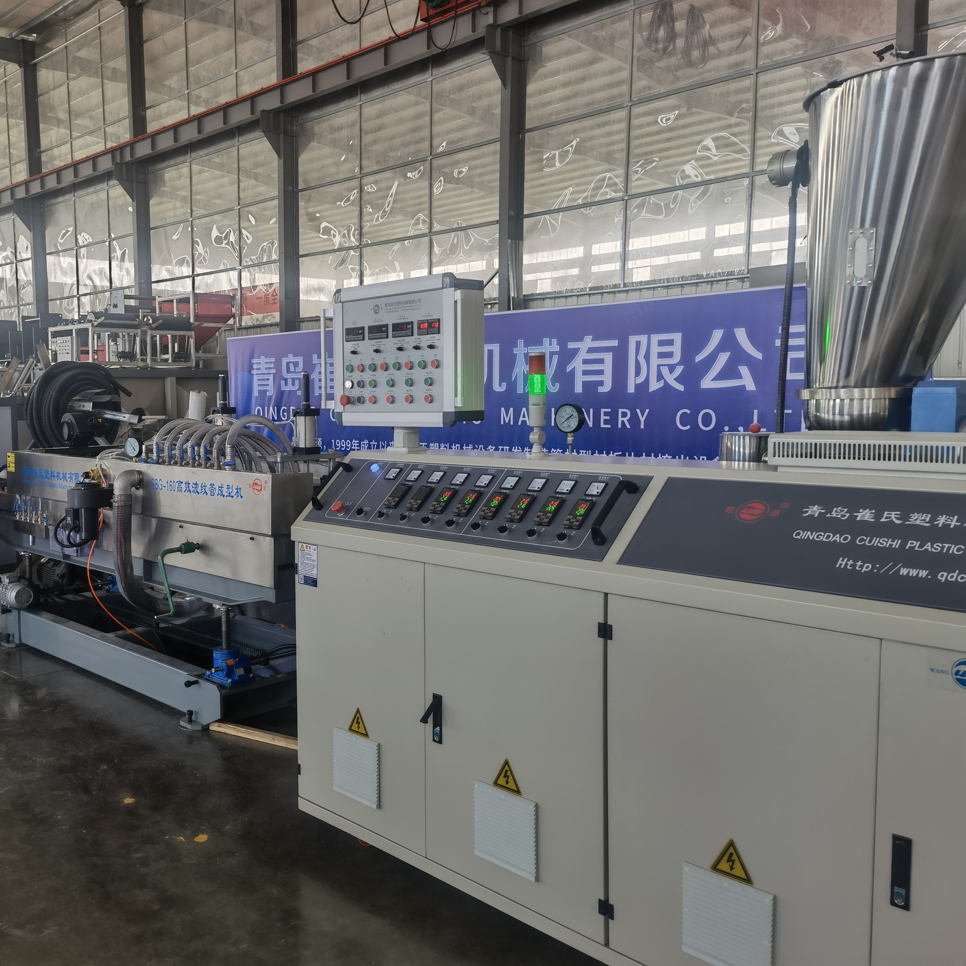 High Efficiency HDPE Prestressed Spiral Pipe Extrusion Machine Plastic Corrugated Duct Manufacturing Line