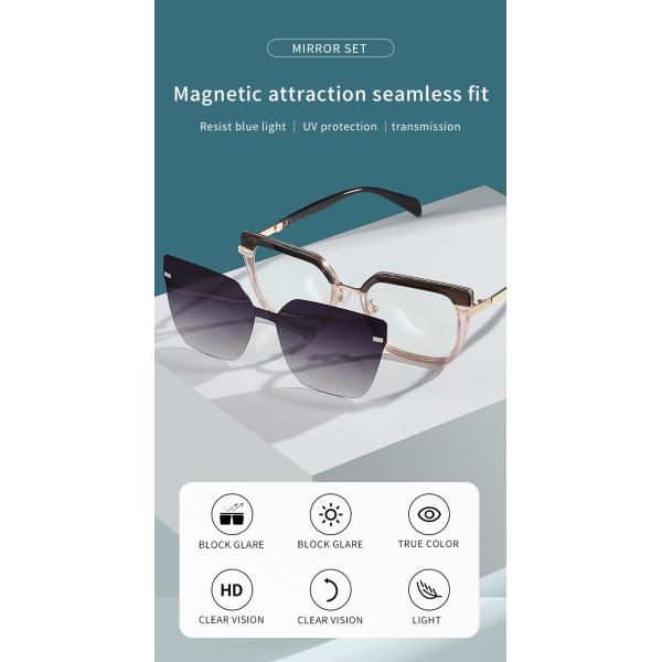 Зажим рамки бабочки на солнечных очках магнитных стекел голубых светлых преграждая