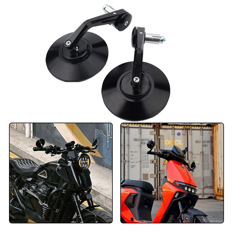 Blue Large Circular Handle Mirror 22MM Motorcycle Rearview Mirror Motorcycle Universal Accessories Motorcycle Modification Parts