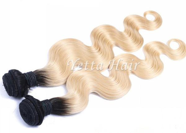 12 - 30 extensões reais do cabelo de Ombre da onda do corpo/cabelo encaracolado louro dourado