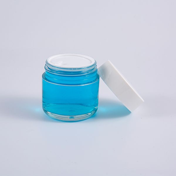 Round Thick Wall PETG Cream Jar Transparent 120g With White Screw Cap