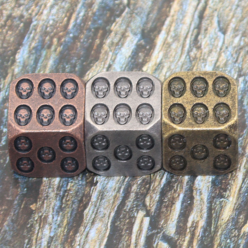 Solid Brass Metal Dice with Handmade Engraving and Customized Color - 6-Sided Bar Toy for DND Games