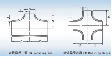 ANSI Standard Carbon Steel Nipple Butt Weld Pipe Fittings Carbon Steel Tee / Cross