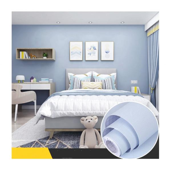 モダン・ピール・アンド・スティック 壁紙 幅1.96インチ シンプル・ブルー セルフ・アデシブ 凸字 固い色 引換可能なキッチン 壁紙