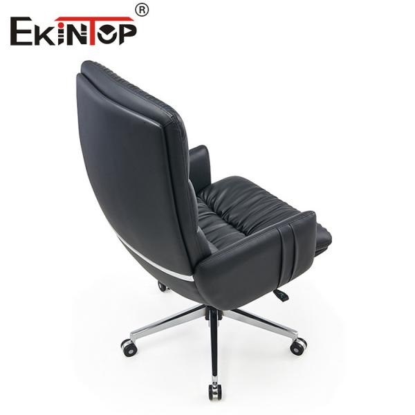 Black High-Back Leather Office Chair Swivel with Armrests BreakRoom Chairs
