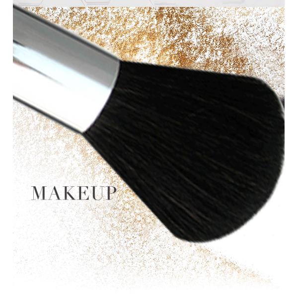 Wooden Handle Copper Ferrule Essential Makeup Brushes Black Goat Hair