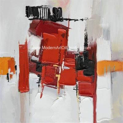 Arte pintado à mão moderna da parede das pinturas quadradas abstratas da lona para a decoração da casa