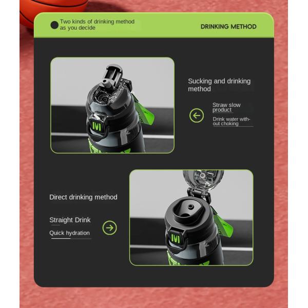 Lightweight 700ml 900ml Space Men And Women Sports Large Workout Water Bottle With Straw Outdoor Rock Climbing Water Bottle Easy To Carrry