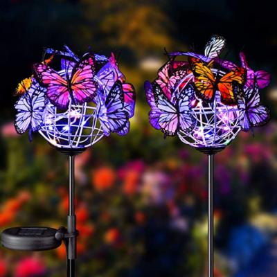 Multicolor 2V 0.12W Solar Butterfly Garden Stake