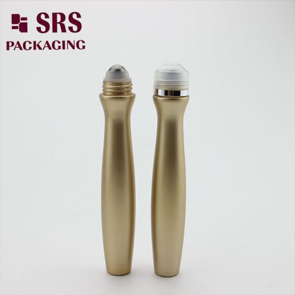 SRS packaging empty plastic eye cream gold color 15ml roll on bottle
