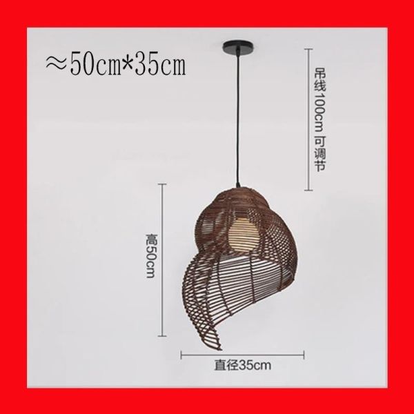Study Room Lights Parlor home decor Southeast Asia Bamboo Conch Pendant Lamp(WH-WP-110)