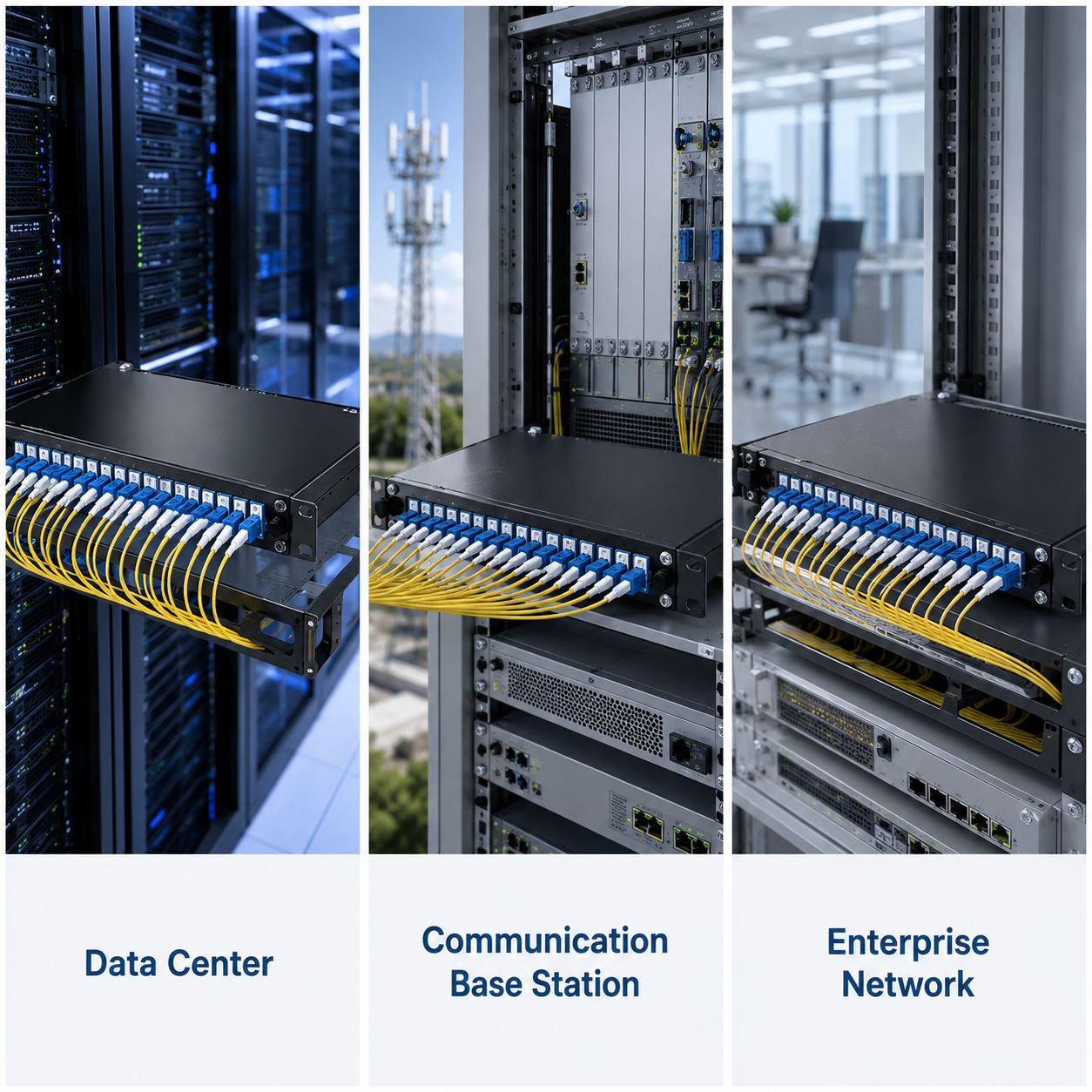 1u fiber patch panel,1U Fiber Patch Panel Rack Mount Optical Fiber Distribution Panel High Density Cable Management for Data Center Telecom Enterprise Network