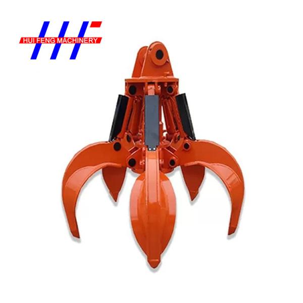 Hydraulic 3T Orange Peel Excavator Grapple Bucket Rock Grapple For Excavator