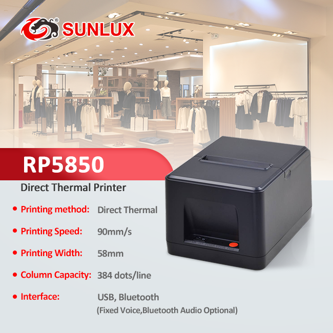 Принтер ярлыка DC9V 2A Sunlux 90mm/S термальный