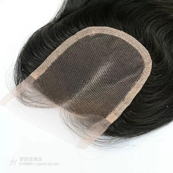 Top Quality Hot Unprocessed Natural Color Knot Bleached Brazilian Hair  Middle Part 4*4inch Lace Closure Silky Straight