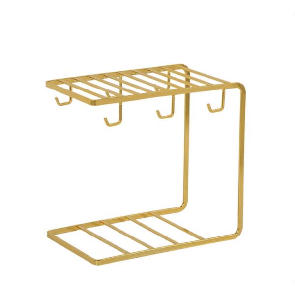 6 Hooks Carbon Steel Cup Rack Stand , L25cm Mug Racks Stands