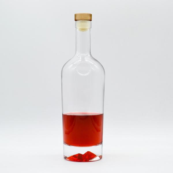 Glass Bottle Sale 750ml Empty Frosted Super Flint Spirits Liquor Bottles with Cork Top