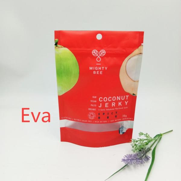 La coutume de tirette de Mylar a imprimé le plastique pur de sacs de casse-croûte pour la secousse/fruits secs de noix de coco