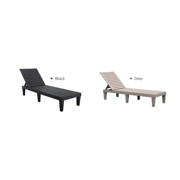 Outdoor Furniture Sun Bed for Swimming Pool Plastic Stackable Chaise Lounge Chair