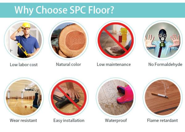 Texturas de madeira Luxury Spc Vinyl Flooring Commercial Formaldeído livre