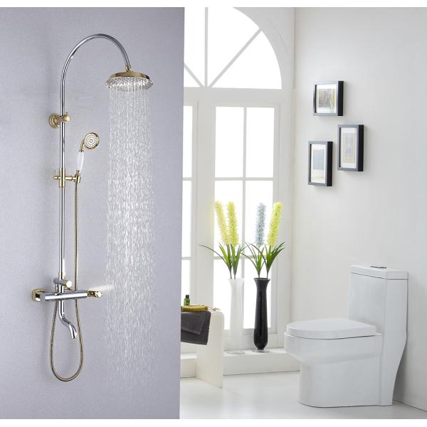 Chrome Finish European Style Vintage Rain Shower Set with Adjustable Hand Shower Head