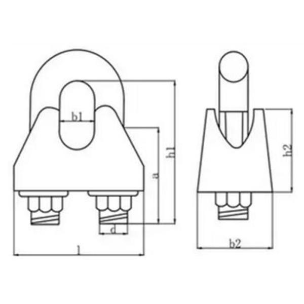 DIN1142 Marine Hardware Drop Forged Wire Rope Clamp Electro Galvanized
