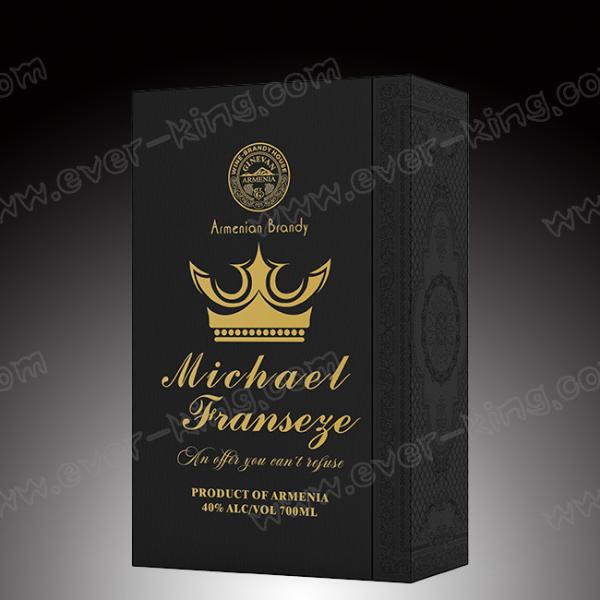 Изготовленным на заказ коробка ящика подарка вина логотипа Matt напечатанная золотом для упаковки вискиа рябиновки