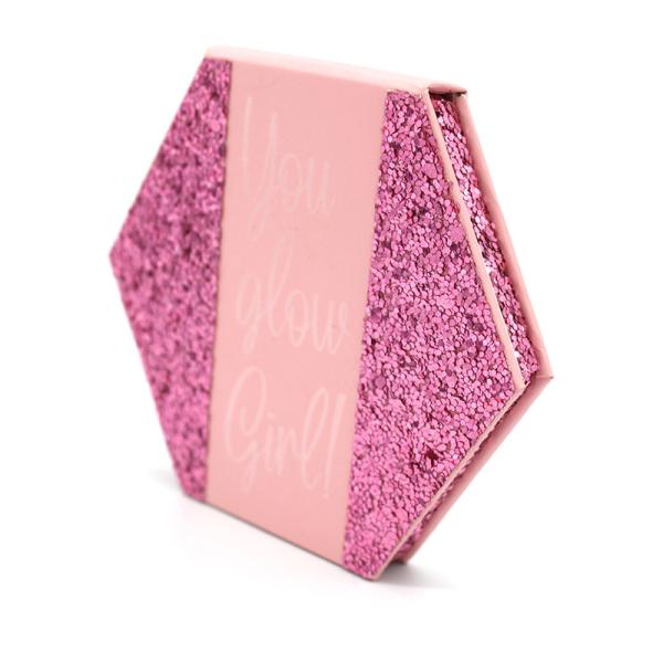 Special Shaped Magnetic Make Up Palette Refilling Pink Hexagon Eyeshadow Palette