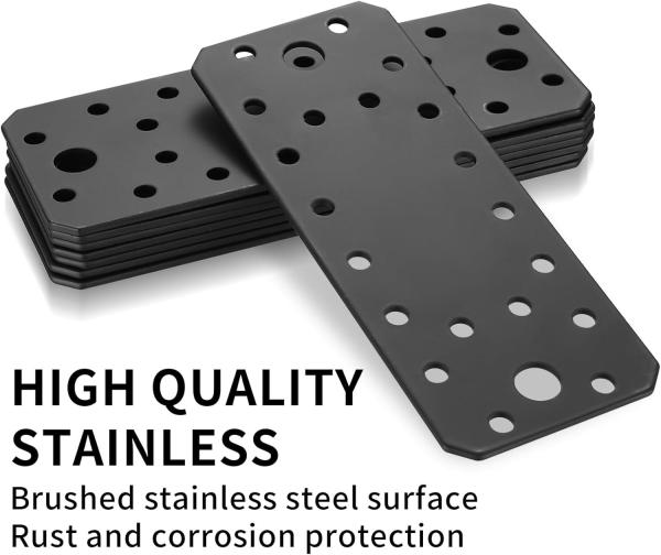 8 Pcs Flat Joining Plates Metal Mending Plates Perforated For Furniture Repair