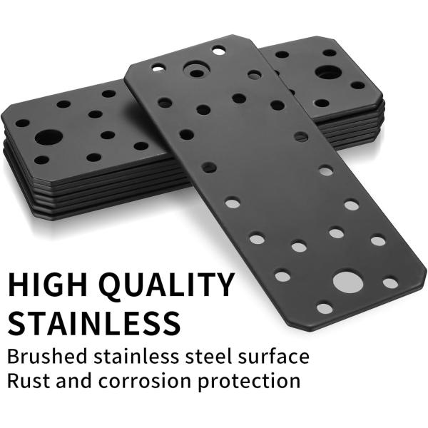 8 Pcs Flat Joining Plates Metal Mending Plates Perforated For Furniture Repair